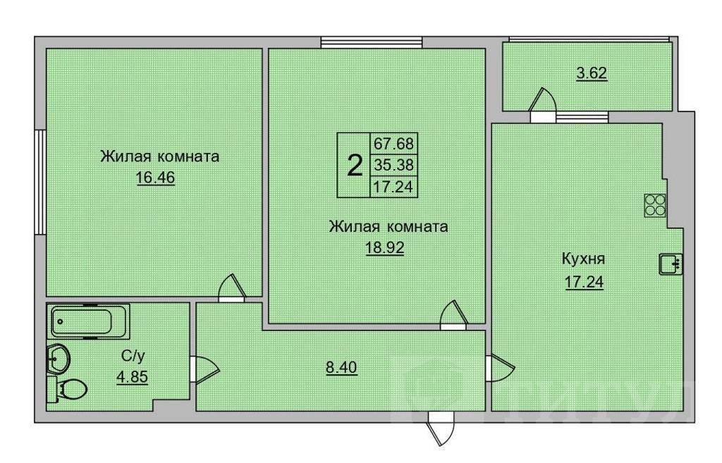 трехкомнатная новостройкаг.Батайск, район  Фото 1