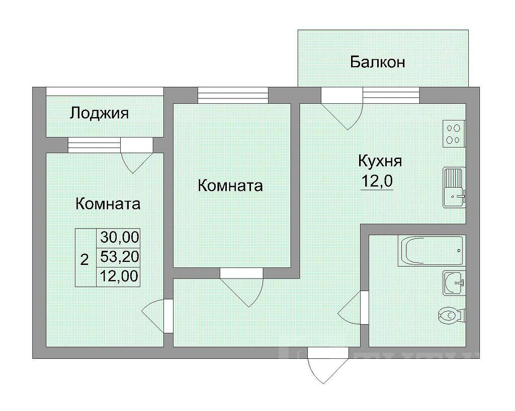 двухкомнатная квартираСуворовский, район Петренко Фото 20