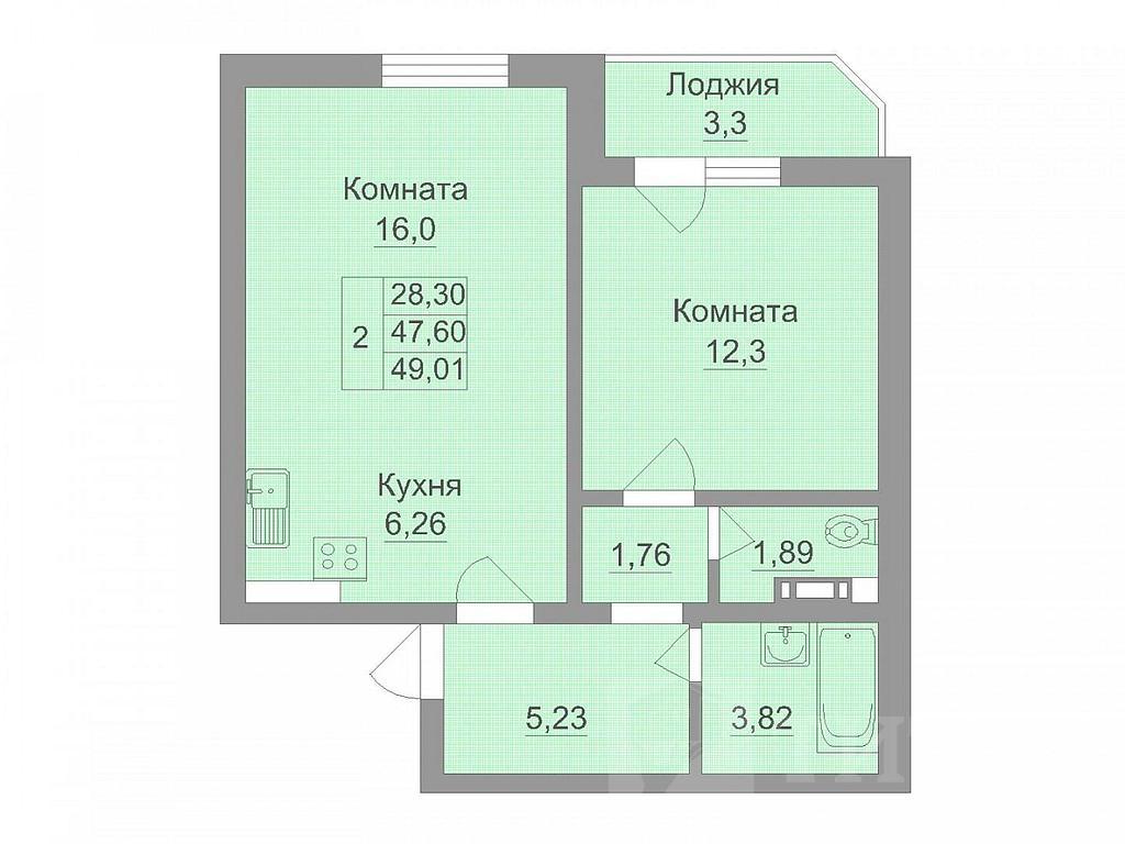 двухкомнатная квартираСуворовский, район  Фото 8