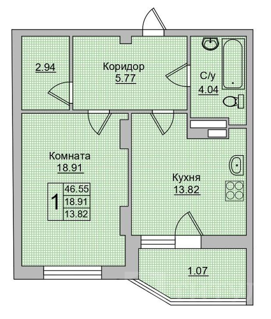 однокомнатная квартираНагибина, район  Фото 22