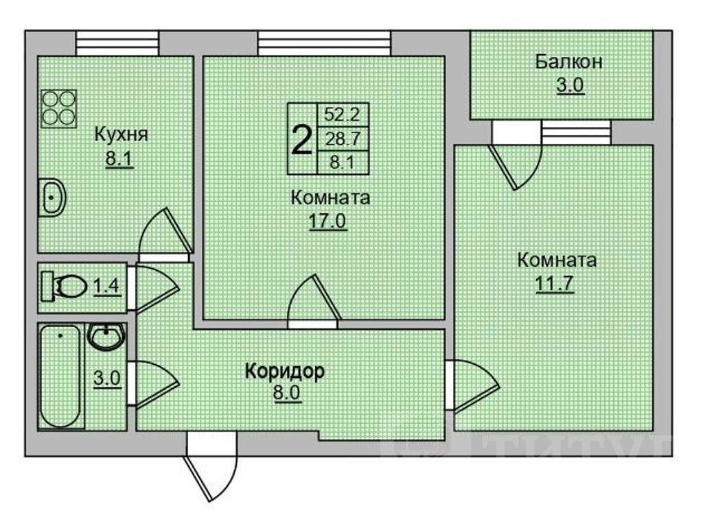 двухкомнатная квартираОрджоникидзе, район  Фото 24