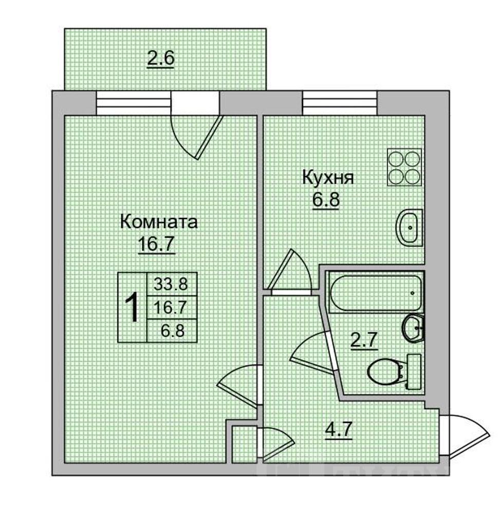 однокомнатная квартираЛенина, район  Фото 18