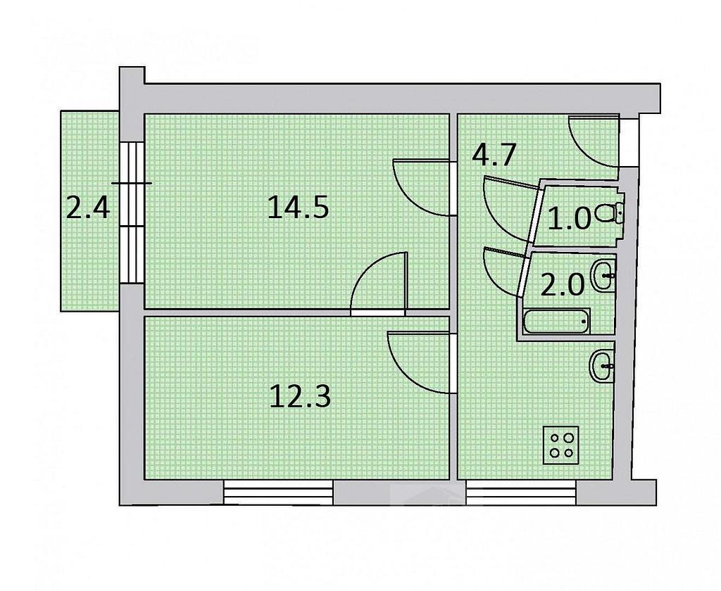 двухкомнатная квартираВоенвед, район  Фото 17