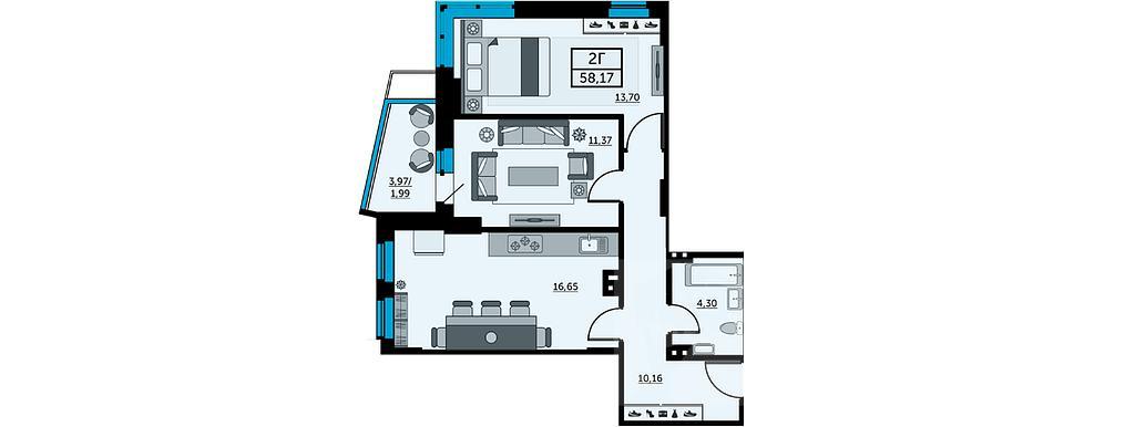 трехкомнатная квартира, район  Фото 1