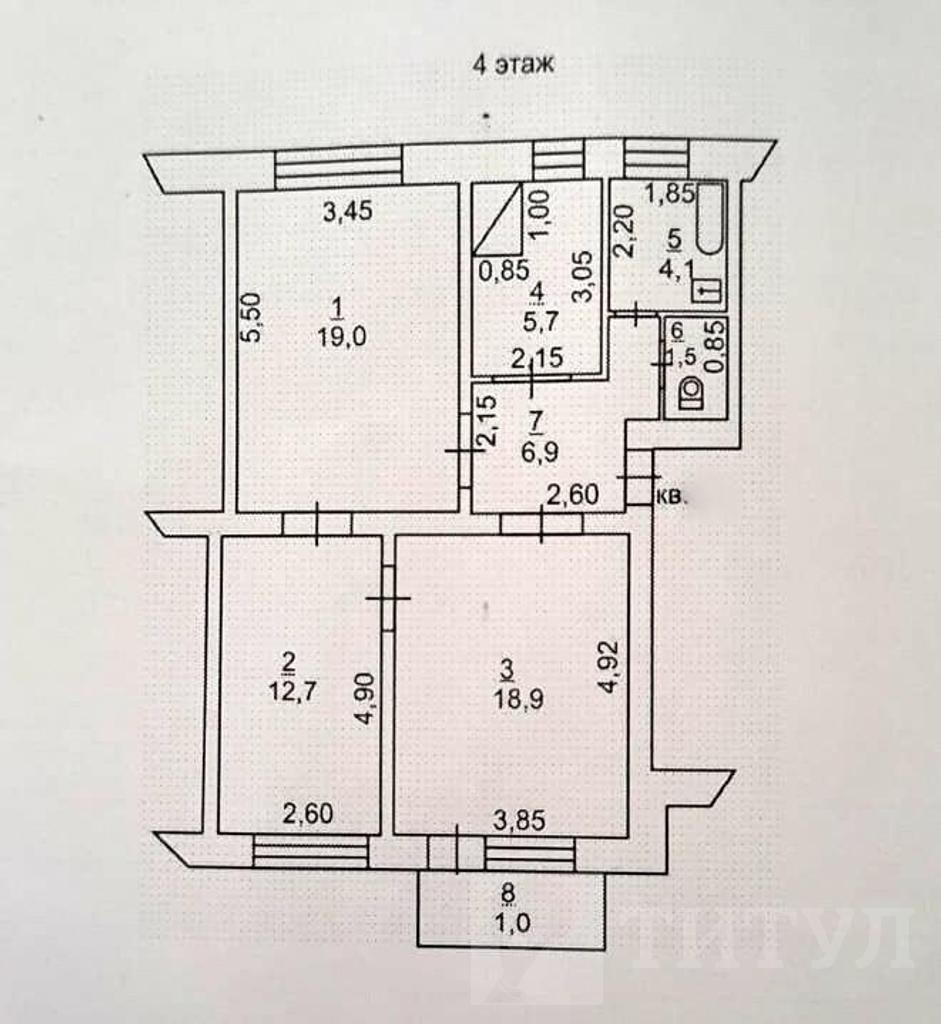 трехкомнатная квартира, район  Фото 5