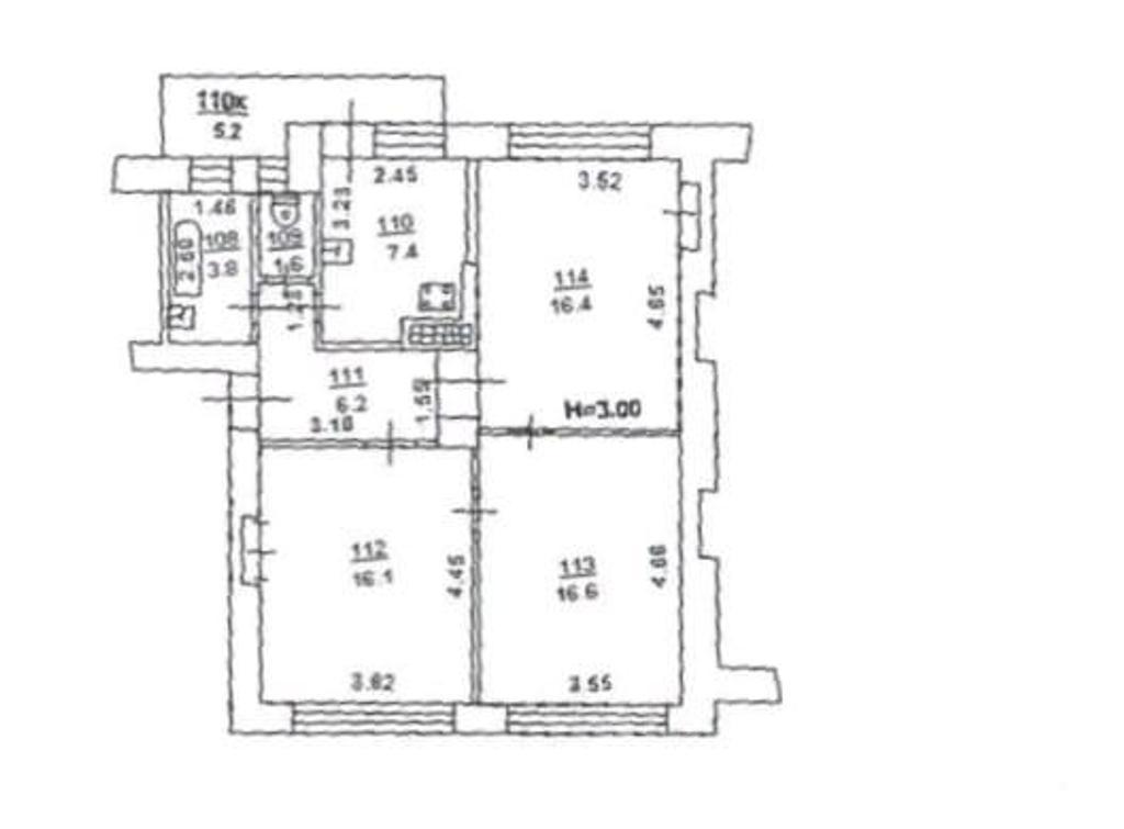 трехкомнатная квартира Центр, район  Фото 24