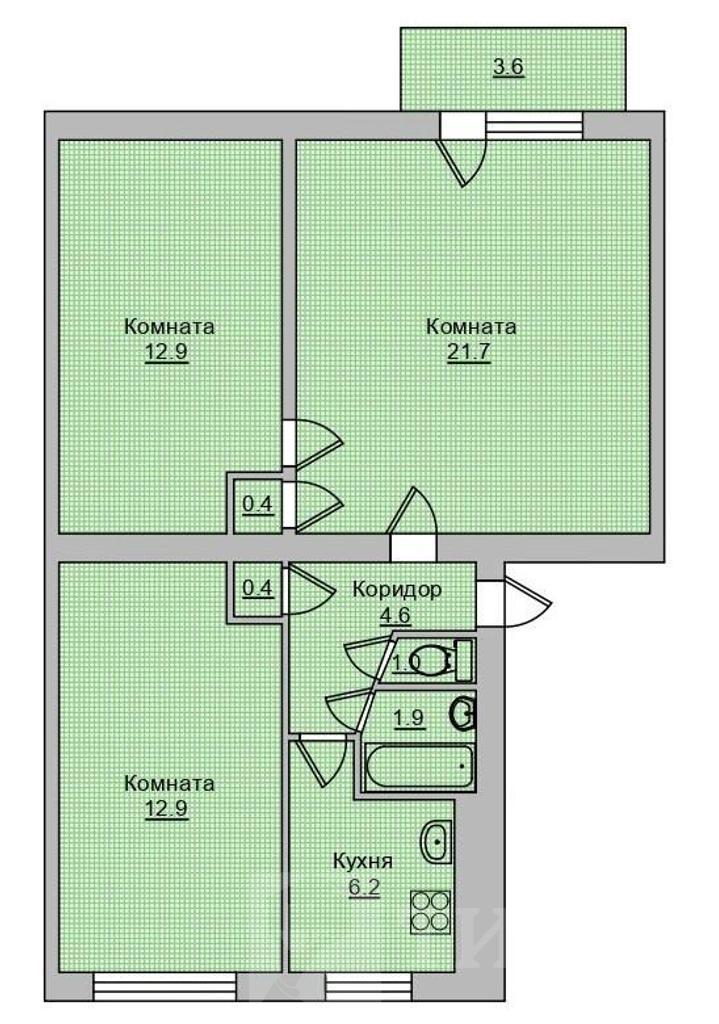 трехкомнатная квартираСЖМ, район  Фото 20