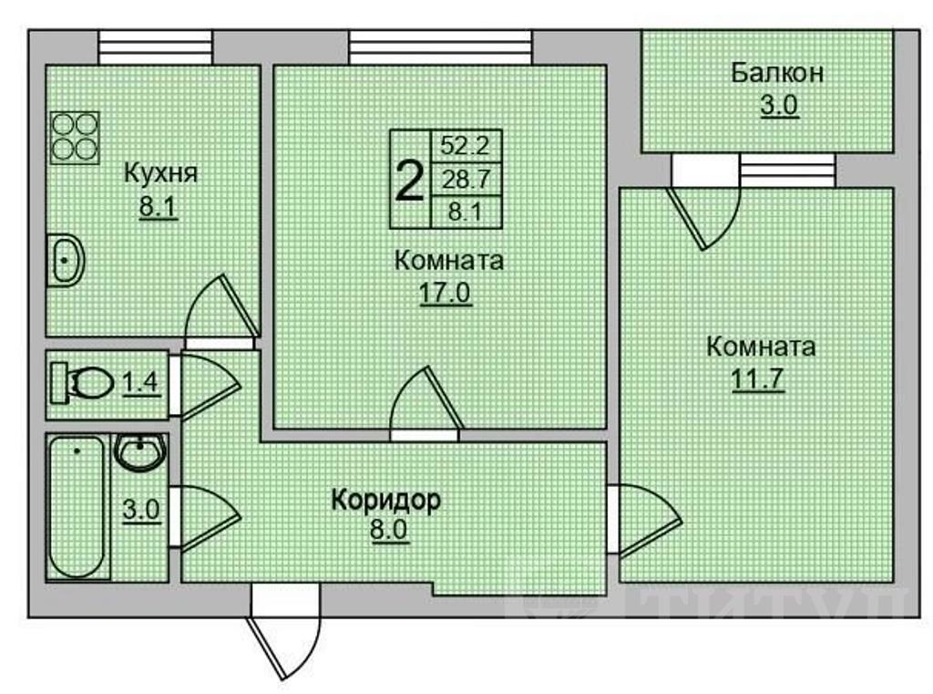 двухкомнатная квартираОрджоникидзе, район  Фото 9