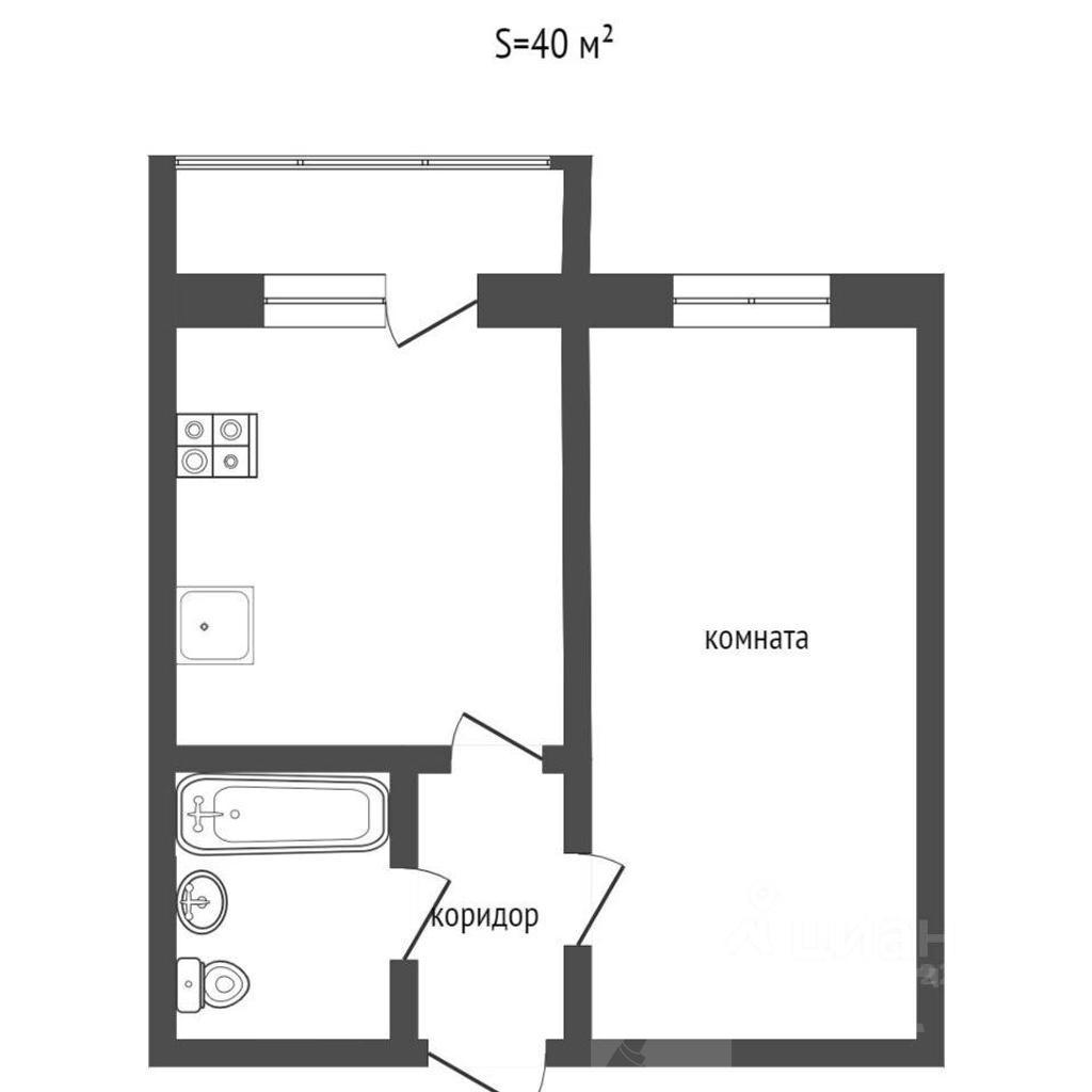 однокомнатная квартира, район  Фото 16