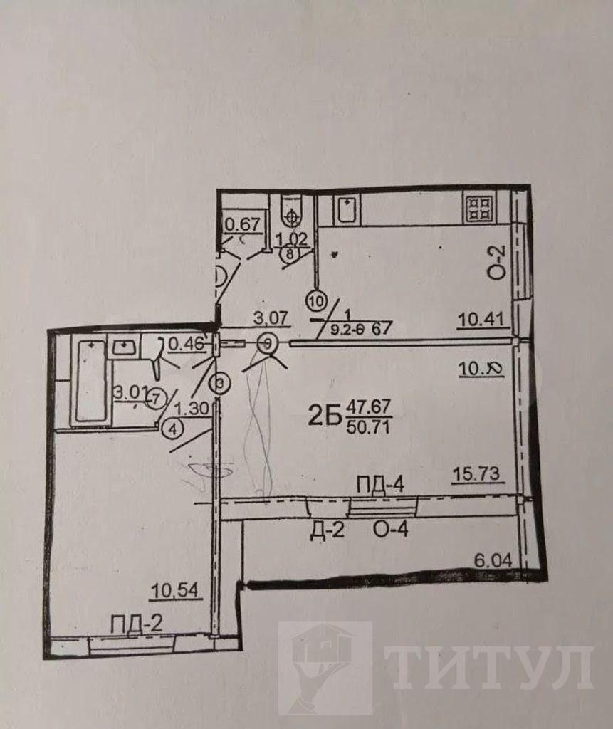 двухкомнатная квартира, район  Фото 44