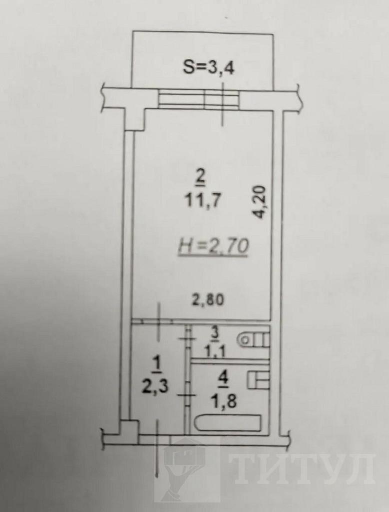однокомнатная квартира, район  Фото 12