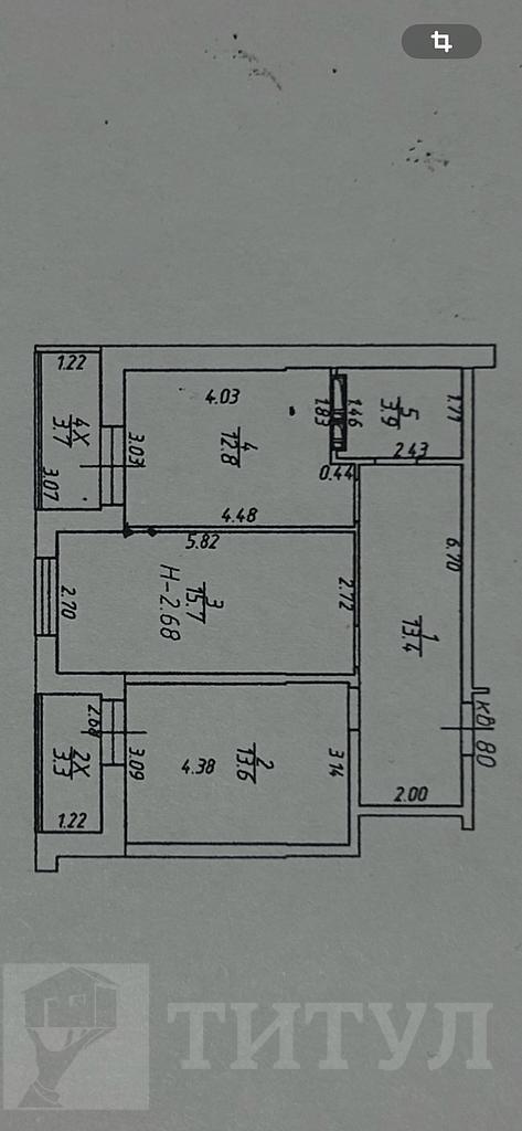 двухкомнатная квартира, район Фото 19