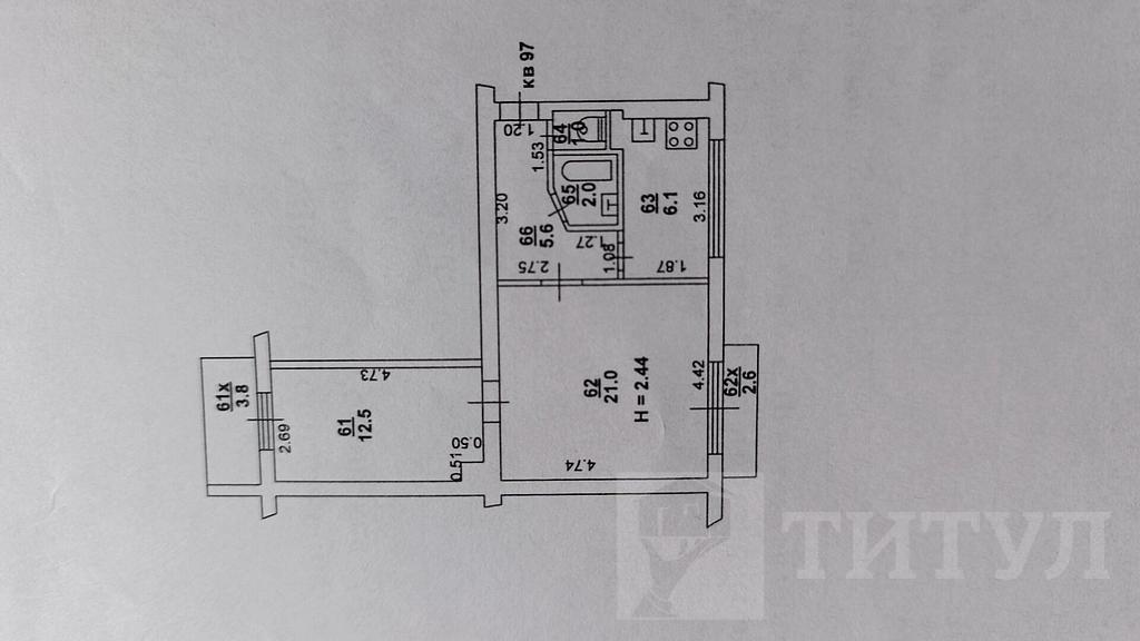 двухкомнатная квартира, район  Фото 12