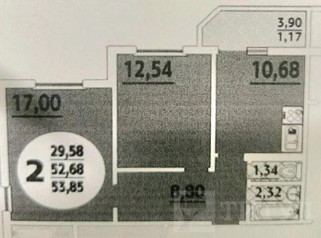 двухкомнатная квартира, район  Фото 20