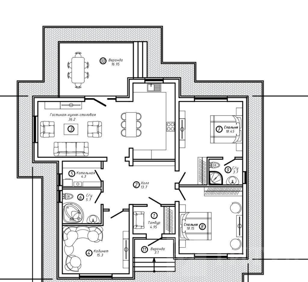 трехкомнатный домрайон  Фото 6